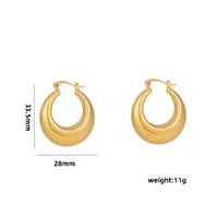 1 Pair Casual Elegant Lady C Shape Geometric Plating Stainless Steel 18k Gold Plated Ear Studs sku image 16