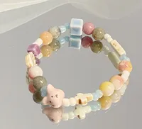 Simple Style Cartoon Character Star Heart Shape Alloy Beaded Plating Women's Bracelets main image 2