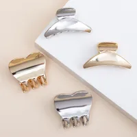 Women's Simple Style Solid Color Metal Plating Hair Claws main image 4