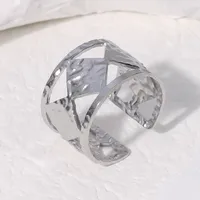 304 Stainless Steel 18K Gold Plated Lady Plating Round Open Rings main image 4