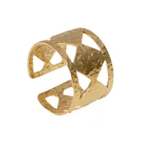 304 Stainless Steel 18K Gold Plated Lady Plating Round Open Rings main image 5