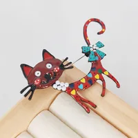 Cute Retro Cat Alloy Enamel Plating Inlay Zircon Women's Brooches main image 2