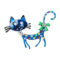 Cute Retro Cat Alloy Enamel Plating Inlay Zircon Women's Brooches main image 5