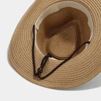 Women's Retro Ethnic Style Solid Color Crimping Straw Hat main image 2