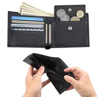 Men's Solid Color Leather Flip Cover Coin Purse main image 3