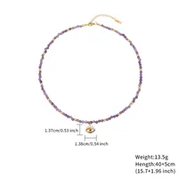 Wholesale Jewelry Casual Simple Style Eye Stainless Steel Titanium Steel Zircon Gold Plated Plating Bracelets Necklace main image 6