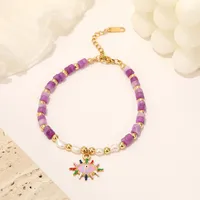 Wholesale Jewelry Casual Simple Style Eye Stainless Steel Titanium Steel Zircon Gold Plated Plating Bracelets Necklace main image 3