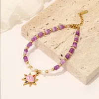 Wholesale Jewelry Casual Simple Style Eye Stainless Steel Titanium Steel Zircon Gold Plated Plating Bracelets Necklace main image 4