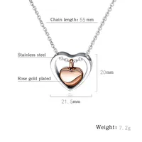 Simple Style Heart Shape Stainless Steel Polishing Pendant Necklace main image 5