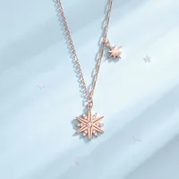 925 Sterling Silver Zircon Cable Chain Plating Inlay Star Pendant Necklace main image 6