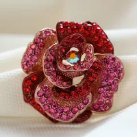 Lady Flower Alloy Inlay Rhinestones Unisex Brooches main image 4