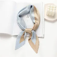 Unisex Streetwear Color Block Satin Printing Silk Scarf sku image 5