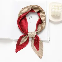 Unisex Streetwear Color Block Satin Printing Silk Scarf main image 3