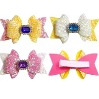 Women's Cute Sweet Bow Knot Cloth Inlay Rhinestones Hair Clip main image 2