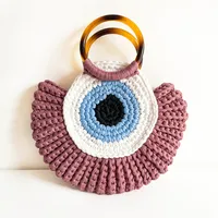 Women's Medium Polyester Devil's Eye Vintage Style Shell Lock Clasp Handbag Dome Bag main image 2