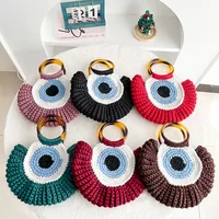 Women's Medium Polyester Devil's Eye Vintage Style Shell Lock Clasp Handbag Dome Bag main image 3