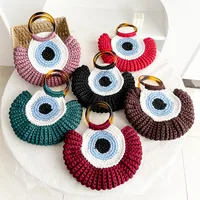 Women's Medium Polyester Devil's Eye Vintage Style Shell Lock Clasp Handbag Dome Bag main image 1