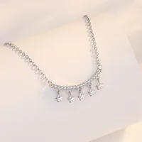 925 Sterling Silver Zircon Cable Chain Polishing Plating Inlay Star Necklace main image 5