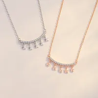 925 Sterling Silver Zircon Cable Chain Polishing Plating Inlay Star Necklace main image 1