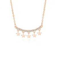 925 Sterling Silver Zircon Cable Chain Polishing Plating Inlay Star Necklace main image 3
