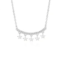 925 Sterling Silver Zircon Cable Chain Polishing Plating Inlay Star Necklace sku image 1