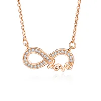 925 Sterling Silver Zircon Cable Chain Polishing Plating Inlay Love Infinity Necklace sku image 2