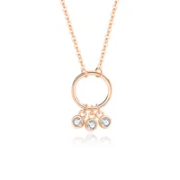 Simple Style Circle Sterling Silver Polishing Plating Inlay Zircon Pendant Necklace main image 3