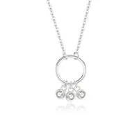 Simple Style Circle Sterling Silver Polishing Plating Inlay Zircon Pendant Necklace sku image 2