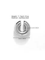 1 Piece Retro Punk Simple Style Solid Color Polishing 304 Stainless Steel Non-Electroplating Ear Cuffs main image 2