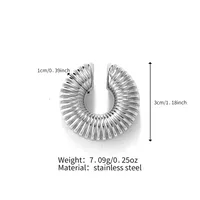 1 Piece Retro Punk Simple Style Solid Color Polishing 304 Stainless Steel Non-Electroplating Ear Cuffs main image 4