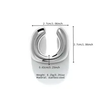 1 Piece Retro Punk Simple Style Solid Color Polishing 304 Stainless Steel Non-Electroplating Ear Cuffs main image 3