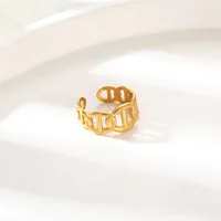 304 Stainless Steel 18K Gold Plated Simple Style Commute Plating Geometric Rings main image 5