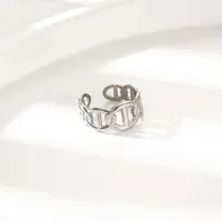 304 Stainless Steel 18K Gold Plated Simple Style Commute Plating Geometric Rings main image 4