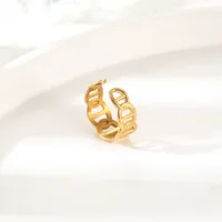 304 Stainless Steel 18K Gold Plated Simple Style Commute Plating Geometric Rings main image 3