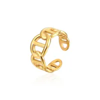 304 Stainless Steel 18K Gold Plated Simple Style Commute Plating Geometric Rings main image 2