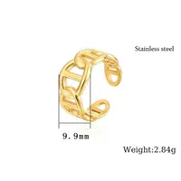 304 Stainless Steel 18K Gold Plated Simple Style Commute Plating Geometric Rings sku image 1