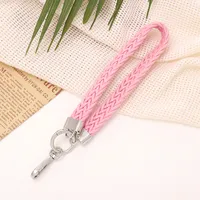 Simple Style Solid Color Cotton Polyester Knitting Bag Pendant Mobile Phone Chain Keychain main image 4