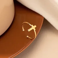 Retro Simple Style Cross Lightning Alloy Plating Gold Plated Women's Rings main image 1