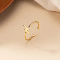 Retro Simple Style Cross Lightning Alloy Plating Gold Plated Women's Rings main image 2