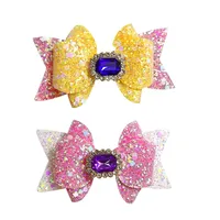 Women's Cute Sweet Bow Knot Cloth Inlay Rhinestones Hair Clip main image 5