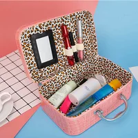Vintage Style Leopard Pu Leather Square Makeup Bags main image 3