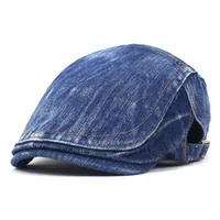 Unisex Retro British Style Solid Color Curved Eaves Beret Hat main image 2