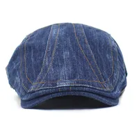 Unisex Retro British Style Solid Color Curved Eaves Beret Hat main image 3