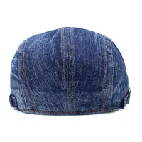 Unisex Retro British Style Solid Color Curved Eaves Beret Hat main image 5