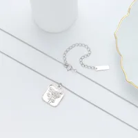 925 Sterling Silver Plating Flower Pendant Necklace main image 1