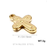 1 Piece Stainless Steel 18K Gold Plated Cross main image 6