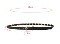 Fashion Geometric Pu Leather Alloy Plating Women's Leather Belts sku image 2