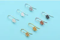 1 Pair 925 Sterling Silver Flower Earrings main image 6
