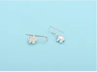 1 Pair 925 Sterling Silver Flower Earrings main image 5
