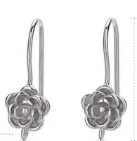 1 Pair 925 Sterling Silver Flower Earrings sku image 6